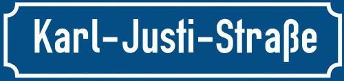 Straßenschild Karl-Justi-Straße