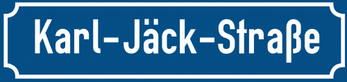 Straßenschild Karl-Jäck-Straße
