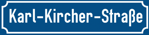 Straßenschild Karl-Kircher-Straße