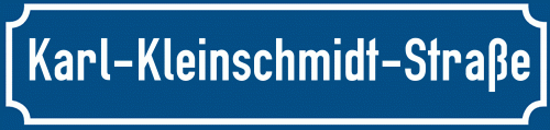 Straßenschild Karl-Kleinschmidt-Straße