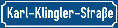 Straßenschild Karl-Klingler-Straße