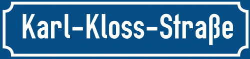 Straßenschild Karl-Kloss-Straße