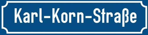 Straßenschild Karl-Korn-Straße