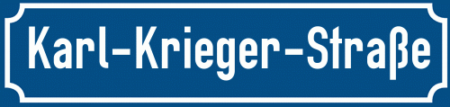 Straßenschild Karl-Krieger-Straße