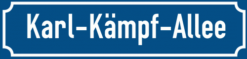 Straßenschild Karl-Kämpf-Allee