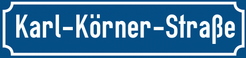 Straßenschild Karl-Körner-Straße