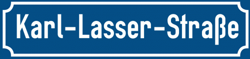 Straßenschild Karl-Lasser-Straße