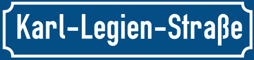 Straßenschild Karl-Legien-Straße