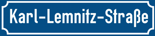 Straßenschild Karl-Lemnitz-Straße