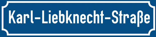 Straßenschild Karl-Liebknecht-Straße zum kostenlosen Download