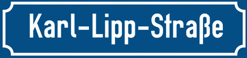 Straßenschild Karl-Lipp-Straße zum kostenlosen Download
