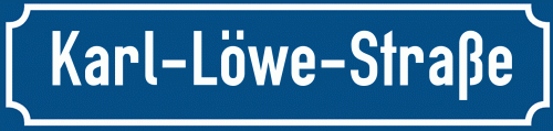 Straßenschild Karl-Löwe-Straße