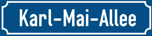 Straßenschild Karl-Mai-Allee