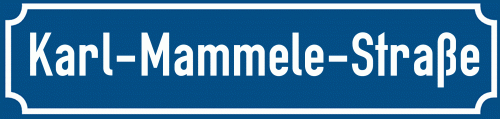 Straßenschild Karl-Mammele-Straße