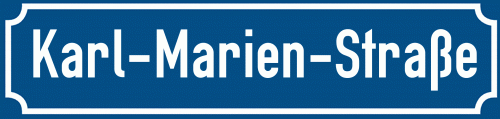 Straßenschild Karl-Marien-Straße