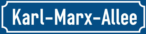 Straßenschild Karl-Marx-Allee zum kostenlosen Download