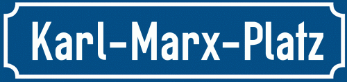 Straßenschild Karl-Marx-Platz zum kostenlosen Download