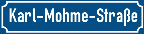 Straßenschild Karl-Mohme-Straße
