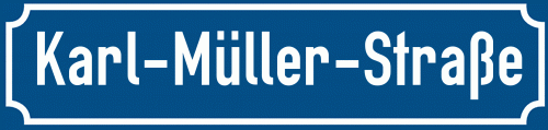 Straßenschild Karl-Müller-Straße zum kostenlosen Download