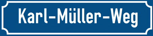 Straßenschild Karl-Müller-Weg zum kostenlosen Download