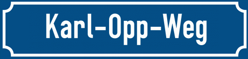 Straßenschild Karl-Opp-Weg