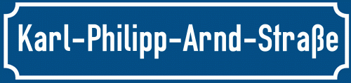 Straßenschild Karl-Philipp-Arnd-Straße zum kostenlosen Download