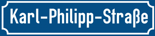 Straßenschild Karl-Philipp-Straße