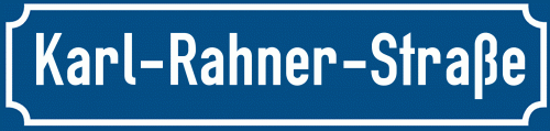 Straßenschild Karl-Rahner-Straße