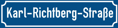 Straßenschild Karl-Richtberg-Straße