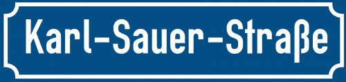 Straßenschild Karl-Sauer-Straße zum kostenlosen Download