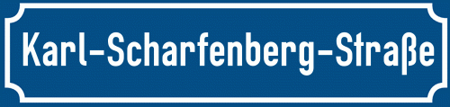 Straßenschild Karl-Scharfenberg-Straße