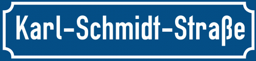 Straßenschild Karl-Schmidt-Straße