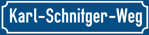 Straßenschild Karl-Schnitger-Weg