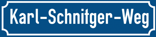 Straßenschild Karl-Schnitger-Weg zum kostenlosen Download