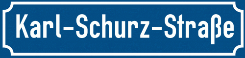 Straßenschild Karl-Schurz-Straße