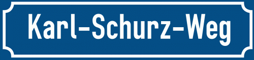 Straßenschild Karl-Schurz-Weg
