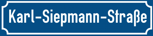 Straßenschild Karl-Siepmann-Straße