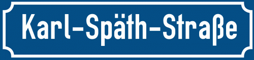 Straßenschild Karl-Späth-Straße zum kostenlosen Download