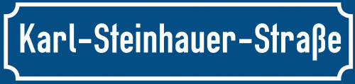 Straßenschild Karl-Steinhauer-Straße zum kostenlosen Download
