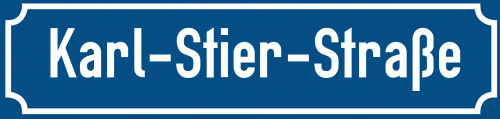 Straßenschild Karl-Stier-Straße