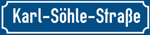 Straßenschild Karl-Söhle-Straße