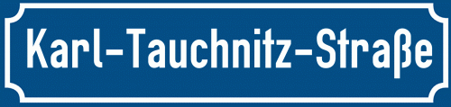 Straßenschild Karl-Tauchnitz-Straße