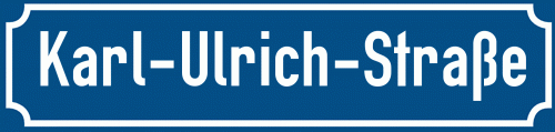Straßenschild Karl-Ulrich-Straße