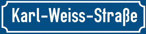 Straßenschild Karl-Weiss-Straße