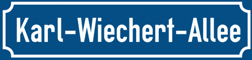 Straßenschild Karl-Wiechert-Allee
