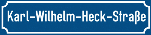 Straßenschild Karl-Wilhelm-Heck-Straße