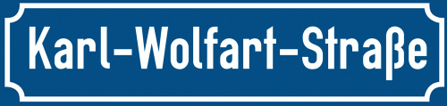 Straßenschild Karl-Wolfart-Straße