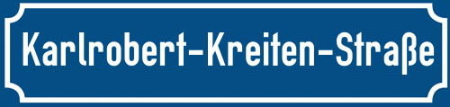 Straßenschild Karlrobert-Kreiten-Straße