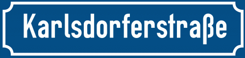 Straßenschild Karlsdorferstraße