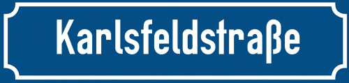 Straßenschild Karlsfeldstraße zum kostenlosen Download